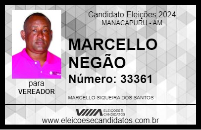 Candidato MARCELLO NEGÃO 2024 - MANACAPURU - Eleições