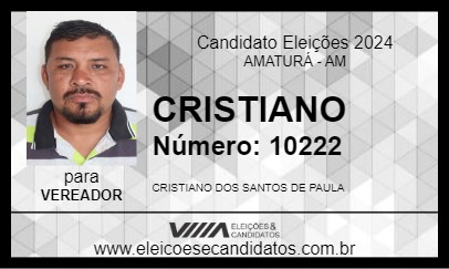 Candidato CRISTIANO 2024 - AMATURÁ - Eleições