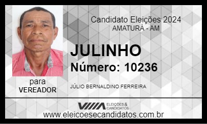 Candidato JULINHO 2024 - AMATURÁ - Eleições