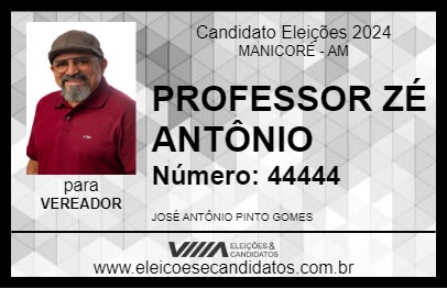 Candidato PROFESSOR ZÉ ANTÔNIO 2024 - MANICORÉ - Eleições