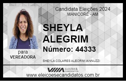 Candidato SHEYLA ALEGRIM 2024 - MANICORÉ - Eleições