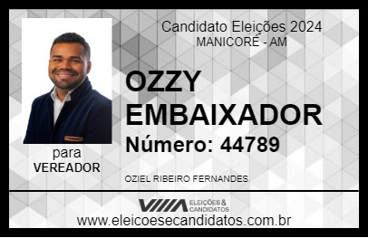 Candidato OZZY EMBAIXADOR 2024 - MANICORÉ - Eleições