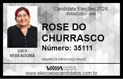 Candidato ROSE DO CHURRASCO 2024 - IRANDUBA - Eleições