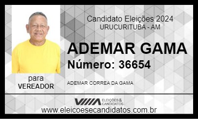 Candidato ADEMAR GAMA 2024 - URUCURITUBA - Eleições