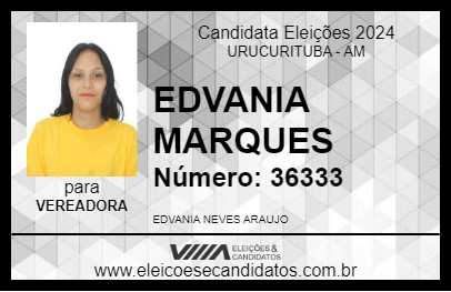 Candidato EDVANIA MARQUES 2024 - URUCURITUBA - Eleições