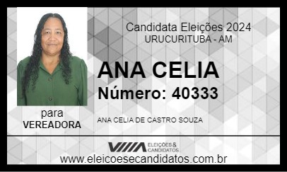 Candidato ANA CELIA 2024 - URUCURITUBA - Eleições