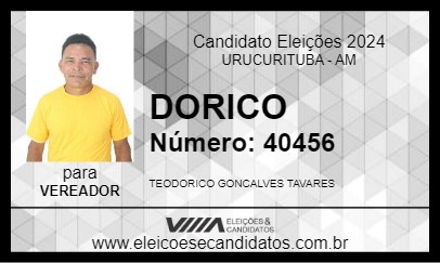 Candidato DORICO 2024 - URUCURITUBA - Eleições