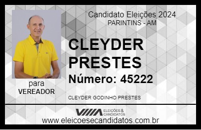 Candidato CLEYDER PRESTES 2024 - PARINTINS - Eleições