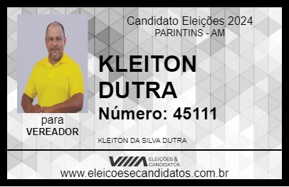 Candidato KLEITON DUTRA 2024 - PARINTINS - Eleições