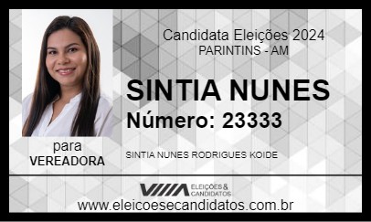 Candidato SINTIA NUNES 2024 - PARINTINS - Eleições