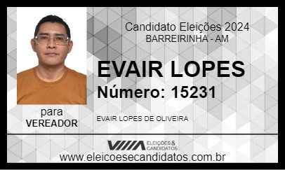 Candidato EVAIR LOPES 2024 - BARREIRINHA - Eleições