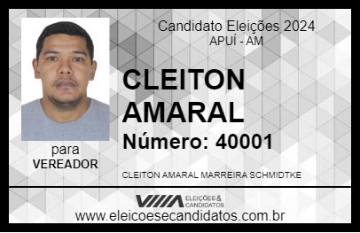 Candidato CLEITON AMARAL 2024 - APUÍ - Eleições