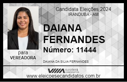 Candidato DAIANA FERNANDES 2024 - IRANDUBA - Eleições