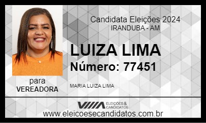 Candidato LUIZA LIMA 2024 - IRANDUBA - Eleições