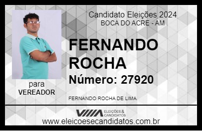 Candidato FERNANDO ROCHA 2024 - BOCA DO ACRE - Eleições