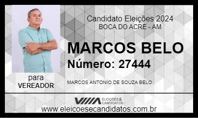 Candidato MARCOS BELO 2024 - BOCA DO ACRE - Eleições