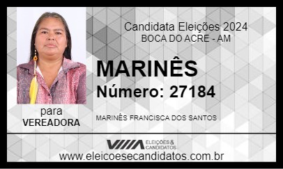 Candidato MARINÊS 2024 - BOCA DO ACRE - Eleições