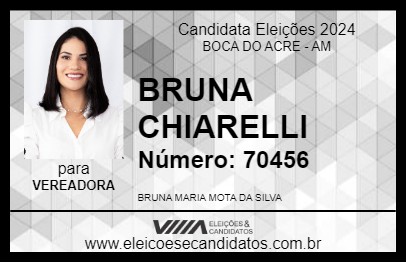 Candidato BRUNA CHIARELLI 2024 - BOCA DO ACRE - Eleições