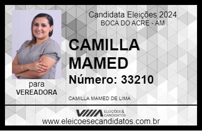 Candidato CAMILLA MAMED 2024 - BOCA DO ACRE - Eleições