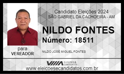 Candidato NILDO FONTES 2024 - SÃO GABRIEL DA CACHOEIRA - Eleições