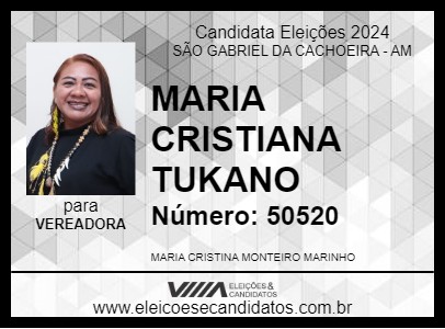 Candidato CRISTIANA MARINHO TUKANA 2024 - SÃO GABRIEL DA CACHOEIRA - Eleições