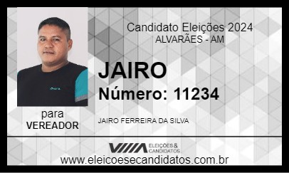 Candidato JAIRO NEGÃO 2024 - ALVARÃES - Eleições