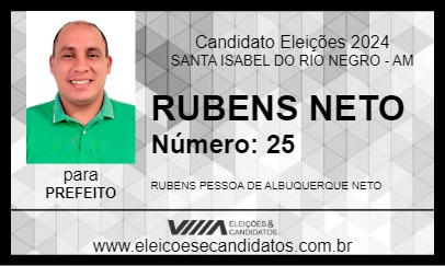 Candidato RUBENS NETO 2024 - SANTA ISABEL DO RIO NEGRO - Eleições