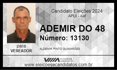 Candidato ADEMIR DO 48 2024 - APUÍ - Eleições