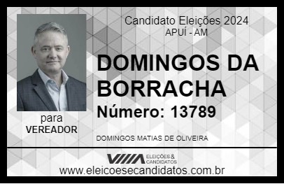 Candidato DOMINGOS DA BORRACHA 2024 - APUÍ - Eleições