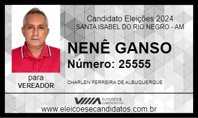 Candidato NENÊ GANSO 2024 - SANTA ISABEL DO RIO NEGRO - Eleições