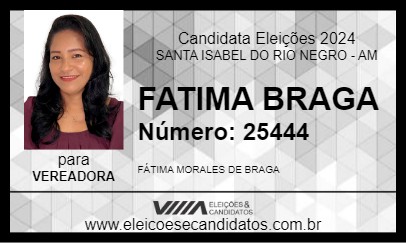 Candidato FATIMA BRAGA 2024 - SANTA ISABEL DO RIO NEGRO - Eleições