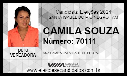 Candidato CAMILA SOUZA 2024 - SANTA ISABEL DO RIO NEGRO - Eleições