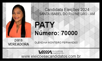 Candidato PATY 2024 - SANTA ISABEL DO RIO NEGRO - Eleições