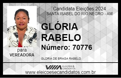 Candidato GLÓRIA RABELO 2024 - SANTA ISABEL DO RIO NEGRO - Eleições