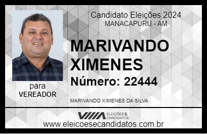 Candidato MARIVANDO XIMENES 2024 - MANACAPURU - Eleições