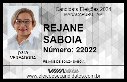 Candidato REJANE SABOIA 2024 - MANACAPURU - Eleições