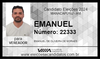 Candidato EMANUEL 2024 - MANACAPURU - Eleições