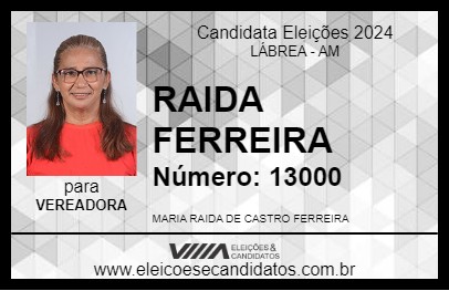 Candidato RAIDA FERREIRA 2024 - LÁBREA - Eleições