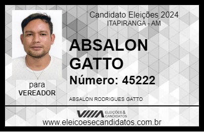 Candidato ABSALON GATTO 2024 - ITAPIRANGA - Eleições