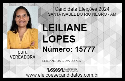 Candidato LEILIANE LOPES 2024 - SANTA ISABEL DO RIO NEGRO - Eleições