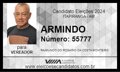 Candidato ARMINDO 2024 - ITAPIRANGA - Eleições