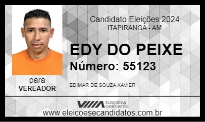 Candidato EDY DO PEIXE 2024 - ITAPIRANGA - Eleições