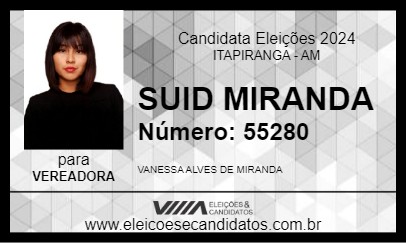 Candidato SUID MIRANDA 2024 - ITAPIRANGA - Eleições