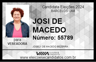 Candidato JOSI DE MACEDO 2024 - BARCELOS - Eleições