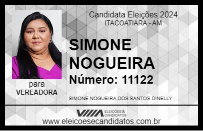 Candidato SIMONE NOGUEIRA 2024 - ITACOATIARA - Eleições