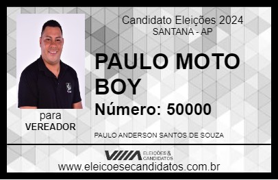 Candidato PAULO MOTO BOY 2024 - SANTANA - Eleições