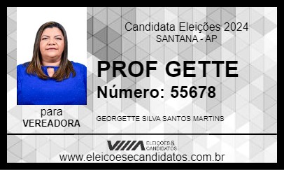 Candidato PROF GETTE 2024 - SANTANA - Eleições