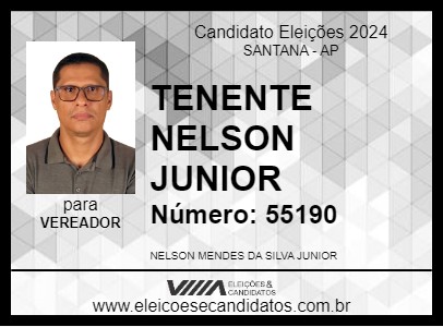 Candidato TENENTE NELSON JUNIOR 2024 - SANTANA - Eleições