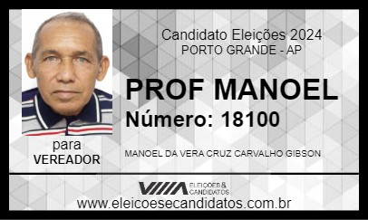 Candidato PROF MANOEL 2024 - PORTO GRANDE - Eleições