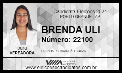 Candidato BRENDA ULI 2024 - PORTO GRANDE - Eleições